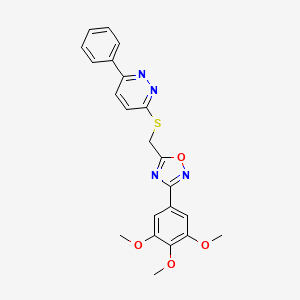 3-Phenyl-6-({[3-(3,4,5-trimethoxyphenyl)-1,2,4-oxadiazol-5-yl]methyl}thio)pyridazine