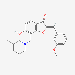 molecular formula C23H25NO4 B3020706 6-Hydroxy-2-[(3-methoxyphenyl)methylene]-7-[(3-methylpiperidyl)methyl]benzo[b] furan-3-one CAS No. 869077-98-5