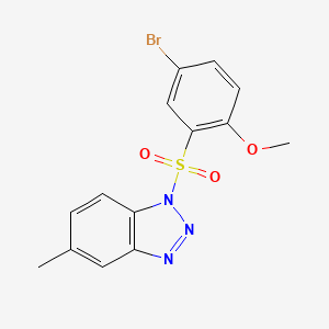 B3020709 1-(5-Bromo-2-methoxyphenyl)sulfonyl-5-methylbenzotriazole CAS No. 2248869-22-7