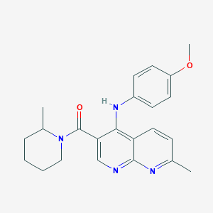 4-amino-N~3~-(4-methoxybenzyl)-N~5~-[3-(trifluoromethyl)benzyl]isothiazole-3,5-dicarboxamide