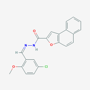 molecular formula C21H15ClN2O3 B302072 N'-(5-chloro-2-methoxybenzylidene)naphtho[2,1-b]furan-2-carbohydrazide 
