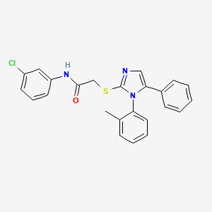 molecular formula C24H20ClN3OS B3020731 N-(3-chlorophenyl)-2-((5-phenyl-1-(o-tolyl)-1H-imidazol-2-yl)thio)acetamide CAS No. 1207044-73-2