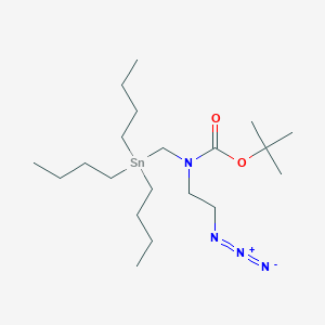 molecular formula C20H42N4O2Sn B3020752 tert-Butyl (2-azidoethyl)((tributylstannyl)methyl)carbamate CAS No. 1639963-43-1