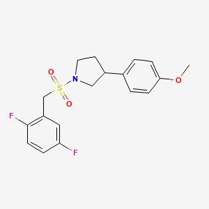 molecular formula C18H19F2NO3S B3020755 1-((2,5-Difluorobenzyl)sulfonyl)-3-(4-methoxyphenyl)pyrrolidine CAS No. 1396627-25-0