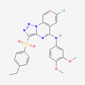 molecular formula C25H22ClN5O4S B3020757 7-chloro-N-(3,4-dimethoxyphenyl)-3-((4-ethylphenyl)sulfonyl)-[1,2,3]triazolo[1,5-a]quinazolin-5-amine CAS No. 893788-56-2