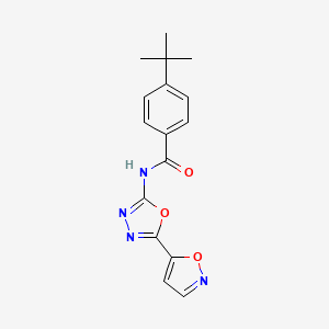 molecular formula C16H16N4O3 B3020764 4-(tert-butyl)-N-(5-(isoxazol-5-yl)-1,3,4-oxadiazol-2-yl)benzamide CAS No. 946362-51-2