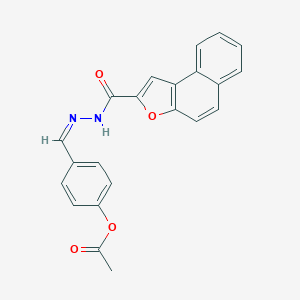 molecular formula C22H16N2O4 B302077 4-[2-(Naphtho[2,1-b]furan-2-ylcarbonyl)carbohydrazonoyl]phenyl acetate 