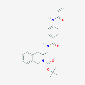 molecular formula C25H29N3O4 B3020770 Tert-butyl 3-[[[4-(prop-2-enoylamino)benzoyl]amino]methyl]-3,4-dihydro-1H-isoquinoline-2-carboxylate CAS No. 2361863-70-7