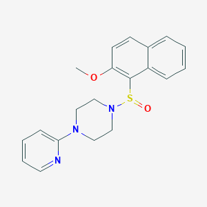 molecular formula C20H21N3O2S B3020772 1-[(2-Methoxy-1-naphthyl)sulfinyl]-4-(2-pyridinyl)piperazine CAS No. 477762-10-0