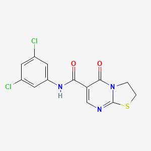 molecular formula C13H9Cl2N3O2S B3020782 N-(3,5-dichlorophenyl)-5-oxo-3,5-dihydro-2H-thiazolo[3,2-a]pyrimidine-6-carboxamide CAS No. 254880-59-6