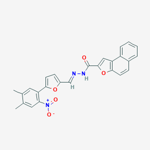molecular formula C26H19N3O5 B302079 N'-[(5-{2-nitro-4,5-dimethylphenyl}-2-furyl)methylene]naphtho[2,1-b]furan-2-carbohydrazide 