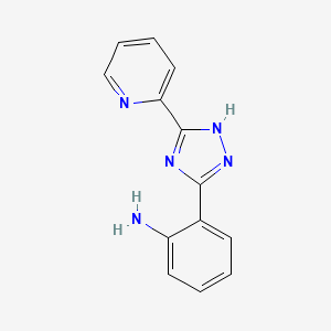 molecular formula C13H11N5 B3020793 2-(5-(pyridin-2-yl)-1H-1,2,4-triazol-3-yl)aniline CAS No. 35002-78-9