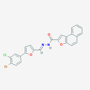 molecular formula C24H14BrClN2O3 B302080 N'-{[5-(4-bromo-3-chlorophenyl)-2-furyl]methylene}naphtho[2,1-b]furan-2-carbohydrazide 