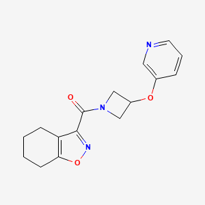 molecular formula C16H17N3O3 B3020800 (3-(Pyridin-3-yloxy)azetidin-1-yl)(4,5,6,7-tetrahydrobenzo[d]isoxazol-3-yl)methanone CAS No. 1903313-78-9