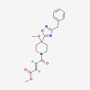 molecular formula C20H23N3O5 B3020812 Methyl (E)-4-[4-(3-benzyl-1,2,4-oxadiazol-5-yl)-4-methoxypiperidin-1-yl]-4-oxobut-2-enoate CAS No. 2411337-87-4