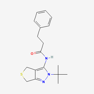 molecular formula C18H23N3OS B3020816 N-(2-tert-butyl-4,6-dihydrothieno[3,4-c]pyrazol-3-yl)-3-phenylpropanamide CAS No. 476459-29-7