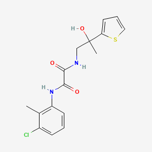 molecular formula C16H17ClN2O3S B3020825 N1-(3-chloro-2-methylphenyl)-N2-(2-hydroxy-2-(thiophen-2-yl)propyl)oxalamide CAS No. 1351642-13-1