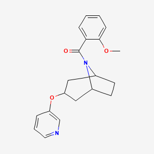 molecular formula C20H22N2O3 B3020827 (2-methoxyphenyl)((1R,5S)-3-(pyridin-3-yloxy)-8-azabicyclo[3.2.1]octan-8-yl)methanone CAS No. 2109441-78-1