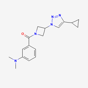 molecular formula C17H21N5O B3020829 (3-(4-cyclopropyl-1H-1,2,3-triazol-1-yl)azetidin-1-yl)(3-(dimethylamino)phenyl)methanone CAS No. 2097894-80-7