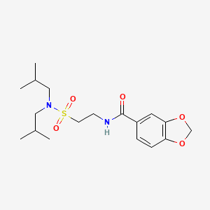 molecular formula C18H28N2O5S B3020844 N-(2-(N,N-diisobutylsulfamoyl)ethyl)benzo[d][1,3]dioxole-5-carboxamide CAS No. 899739-97-0