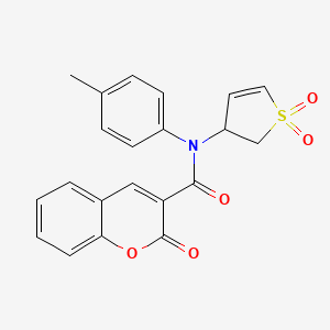 molecular formula C21H17NO5S B3020845 N-(1,1-dioxido-2,3-dihydrothiophen-3-yl)-2-oxo-N-(p-tolyl)-2H-chromene-3-carboxamide CAS No. 694504-39-7