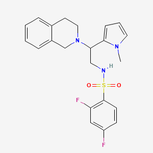 N-(2-(3,4-dihydroisoquinolin-2(1H)-yl)-2-(1-methyl-1H-pyrrol-2-yl)ethyl)-2,4-difluorobenzenesulfonamide