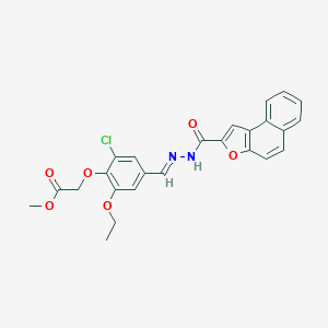 molecular formula C25H21ClN2O6 B302087 methyl (2-chloro-6-ethoxy-4-{(E)-[2-(naphtho[2,1-b]furan-2-ylcarbonyl)hydrazinylidene]methyl}phenoxy)acetate 