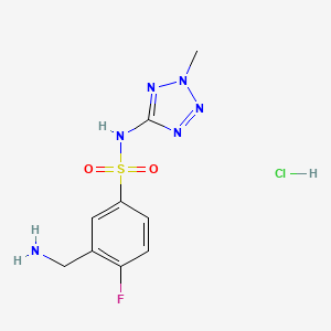 3-(Aminomethyl)-4-fluoro-N-(2-methyltetrazol-5-yl)benzenesulfonamide;hydrochloride