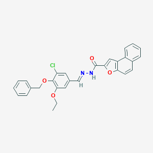 molecular formula C29H23ClN2O4 B302088 N'-[4-(benzyloxy)-3-chloro-5-ethoxybenzylidene]naphtho[2,1-b]furan-2-carbohydrazide 