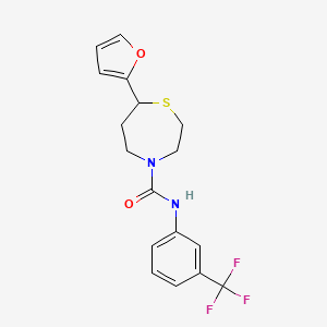 molecular formula C17H17F3N2O2S B3020880 7-(furan-2-yl)-N-(3-(trifluoromethyl)phenyl)-1,4-thiazepane-4-carboxamide CAS No. 1705213-96-2
