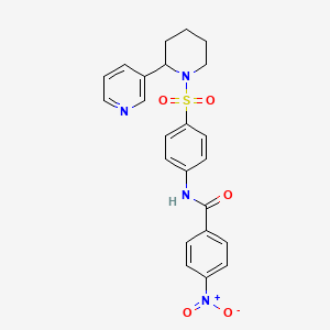 4-nitro-N-(4-((2-(pyridin-3-yl)piperidin-1-yl)sulfonyl)phenyl)benzamide