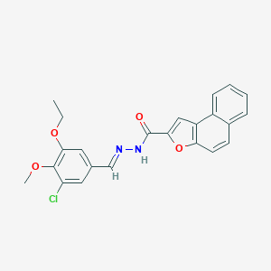 molecular formula C23H19ClN2O4 B302089 N'-(3-chloro-5-ethoxy-4-methoxybenzylidene)naphtho[2,1-b]furan-2-carbohydrazide 