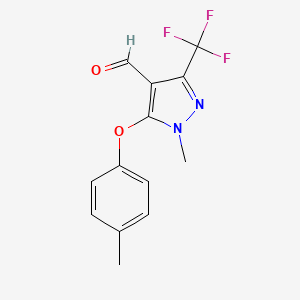 B3020893 1-Methyl-5-(4-methylphenoxy)-3-(trifluoromethyl)-1H-pyrazole-4-carbaldehyde CAS No. 449778-73-8