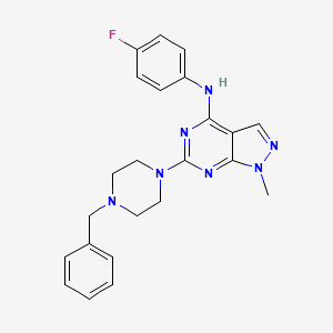 molecular formula C23H24FN7 B3020899 6-(4-benzylpiperazin-1-yl)-N-(4-fluorophenyl)-1-methyl-1H-pyrazolo[3,4-d]pyrimidin-4-amine CAS No. 887213-42-5