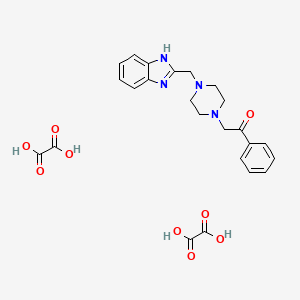 molecular formula C24H26N4O9 B3020920 2-(4-((1H-benzo[d]imidazol-2-yl)methyl)piperazin-1-yl)-1-phenylethanone dioxalate CAS No. 1351634-13-3