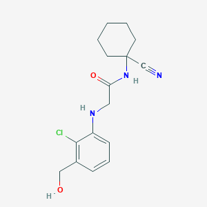 molecular formula C16H20ClN3O2 B3020924 2-{[2-chloro-3-(hydroxymethyl)phenyl]amino}-N-(1-cyanocyclohexyl)acetamide CAS No. 2094603-94-6