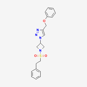 molecular formula C20H22N4O3S B3020926 1-(1-(phenethylsulfonyl)azetidin-3-yl)-4-(phenoxymethyl)-1H-1,2,3-triazole CAS No. 2034592-96-4