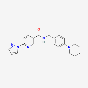 N-(4-(piperidin-1-yl)benzyl)-6-(1H-pyrazol-1-yl)nicotinamide