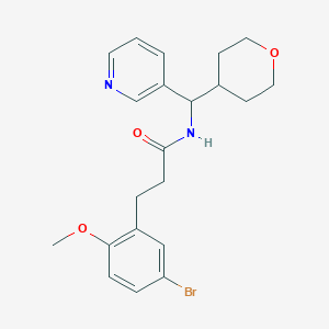 3-(5-bromo-2-methoxyphenyl)-N-(pyridin-3-yl(tetrahydro-2H-pyran-4-yl)methyl)propanamide