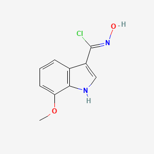 molecular formula C10H9ClN2O2 B3020944 (3Z)-N-Hydroxy-7-methoxy-1H-indole-3-carboximidoyl chloride CAS No. 1261024-37-6