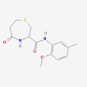 N-(2-methoxy-5-methylphenyl)-5-oxo-1,4-thiazepane-3-carboxamide