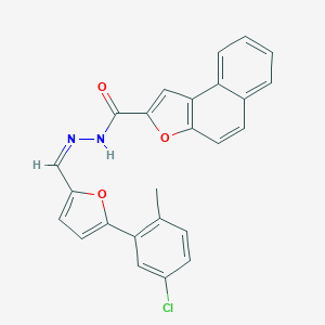 molecular formula C25H17ClN2O3 B302096 N'-{[5-(5-chloro-2-methylphenyl)-2-furyl]methylene}naphtho[2,1-b]furan-2-carbohydrazide 