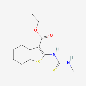 Benzo(b)thiophene-3-carboxylic acid, 4,5,6,7-tetrahydro-2-(((methylamino)thioxomethyl)amino)-, ethyl ester