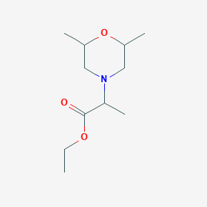 molecular formula C11H21NO3 B3020982 Ethyl 2-(2,6-dimethylmorpholin-4-yl)propanoate CAS No. 1169871-50-4