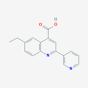 molecular formula C17H14N2O2 B3020996 6-Ethyl-2-pyridin-3-ylquinoline-4-carboxylic acid CAS No. 588696-87-1