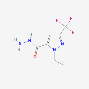 molecular formula C7H9F3N4O B3021000 1-ethyl-3-(trifluoromethyl)-1H-pyrazole-5-carbohydrazide CAS No. 1004643-69-9
