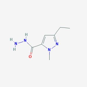 molecular formula C7H12N4O B3021003 3-ethyl-1-methyl-1H-pyrazole-5-carbohydrazide CAS No. 198757-17-4