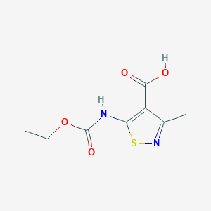 molecular formula C8H10N2O4S B3021007 5-[(Ethoxycarbonyl)amino]-3-methylisothiazole-4-carboxylic acid CAS No. 22131-50-6
