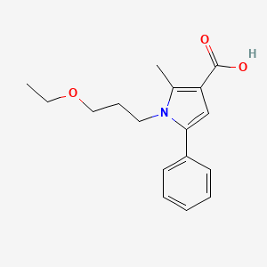 molecular formula C17H21NO3 B3021011 1-(3-ethoxypropyl)-2-methyl-5-phenyl-1H-pyrrole-3-carboxylic acid CAS No. 879329-78-9