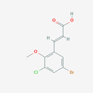 molecular formula C10H8BrClO3 B3021038 (E)-3-(5-Bromo-3-chloro-2-methoxyphenyl)acrylic acid CAS No. 518023-87-5